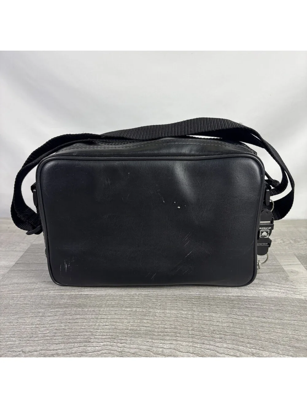 Vintage Trikon Camera Bag Camcorder Shoulder Case Black Tan Faux Leather